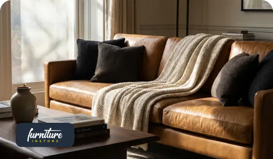 How to Style a Tan Leather Sofa Without Making the Room Look Dated
