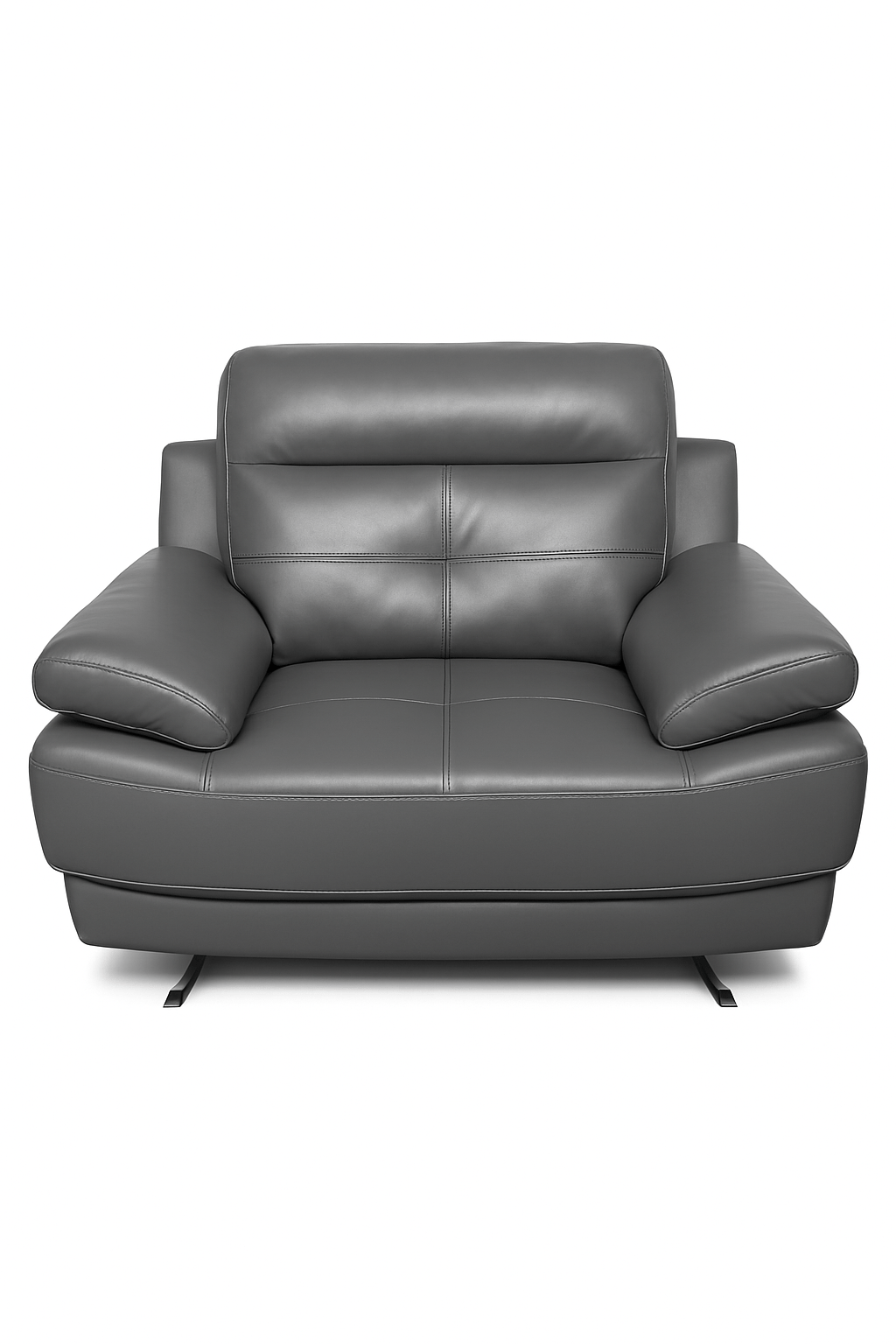 Outlet Islington Leather Dark Grey Armchair - Furniture Instore