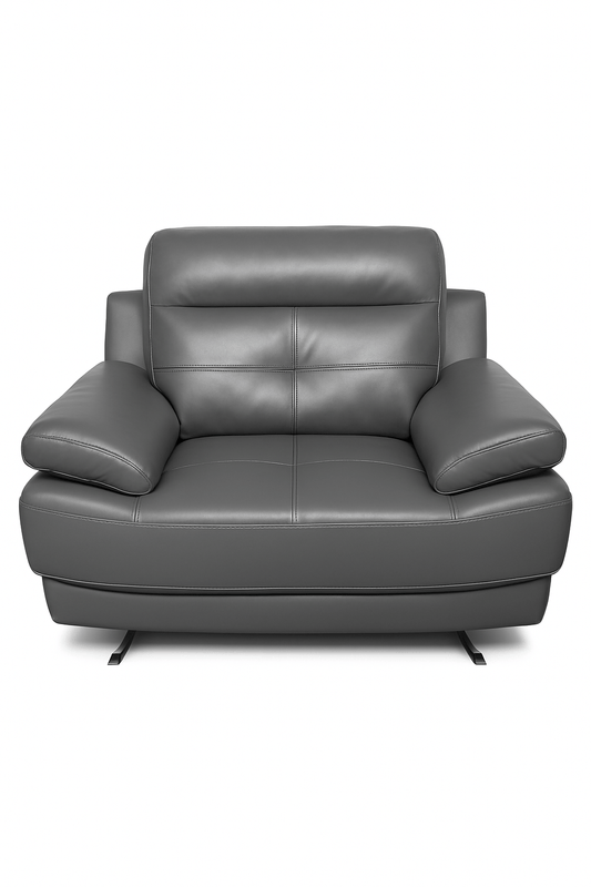 Outlet Islington Leather Dark Grey Armchair - Furniture Instore