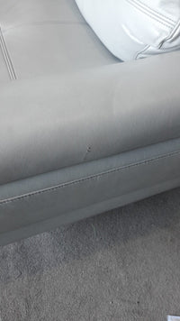 Outlet Islington Light Grey Leather Armchair - Furniture Instore