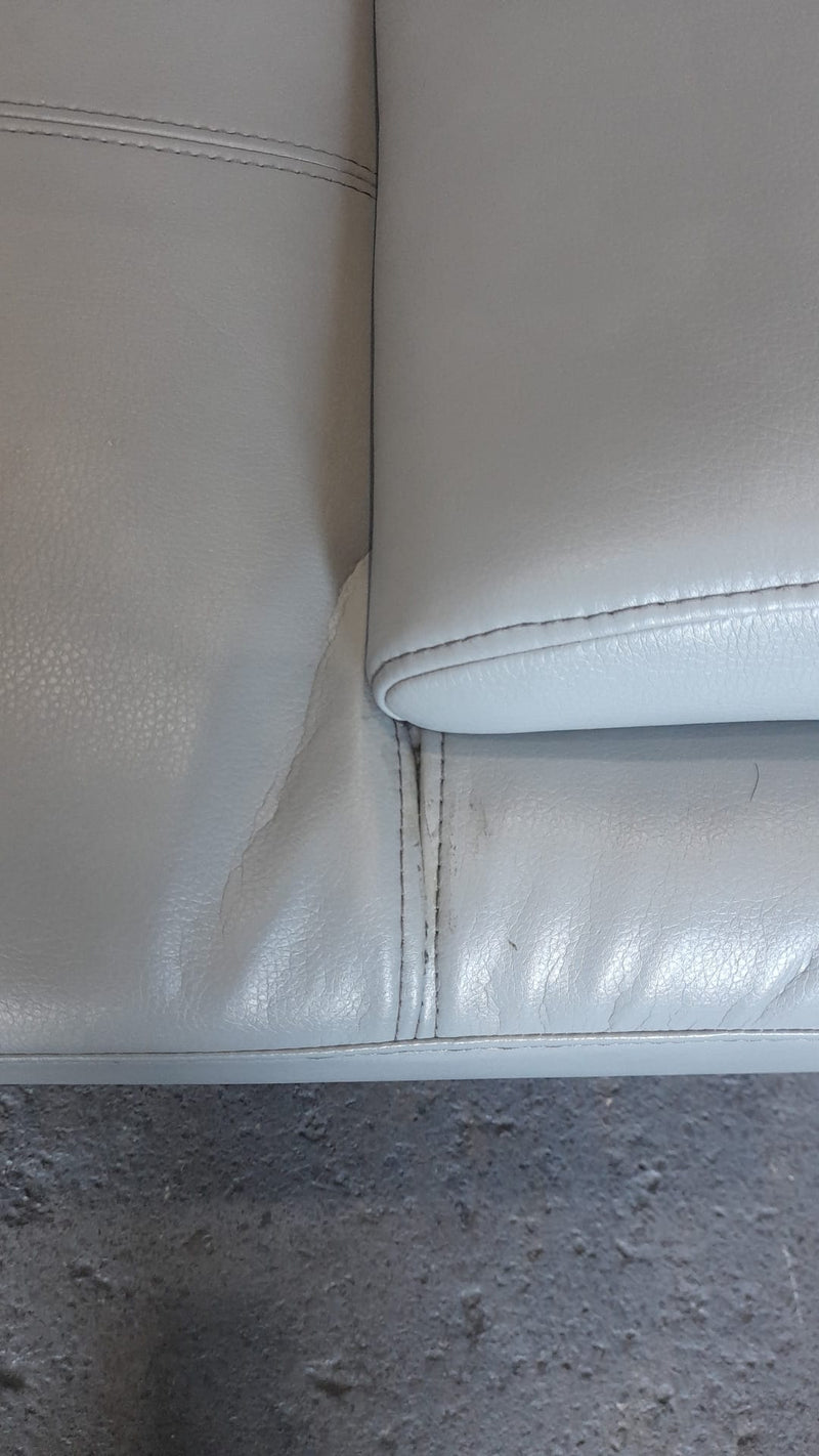 Outlet Islington Light Grey Leather Armchair - Furniture Instore