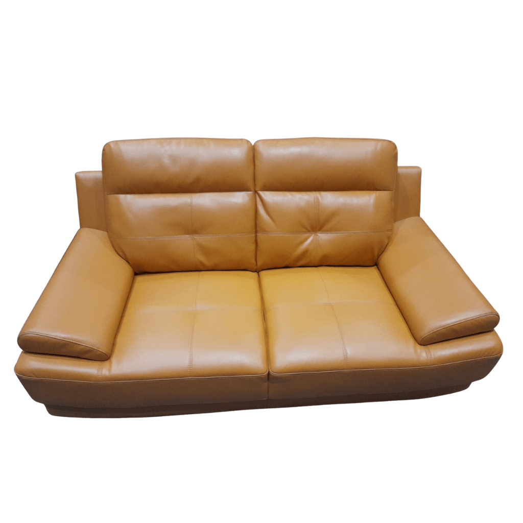 Outlet Islington Mustard Leather 2 Seater Sofa - Furniture Instore
