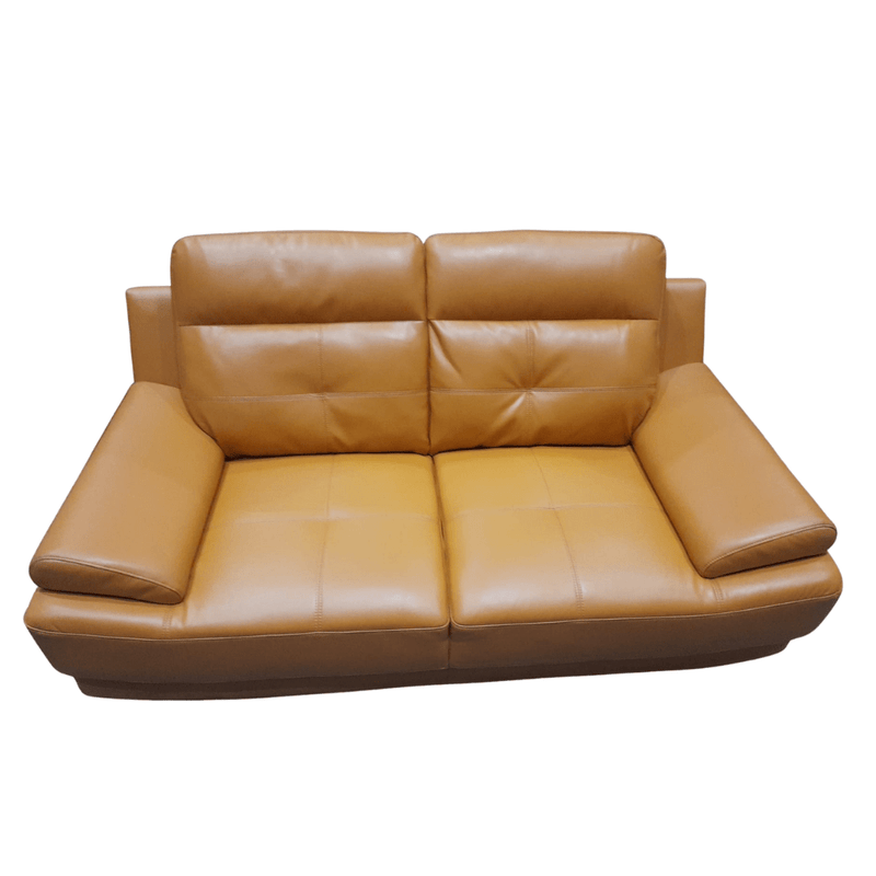 Outlet Islington Mustard Leather 2 Seater Sofa - Furniture Instore