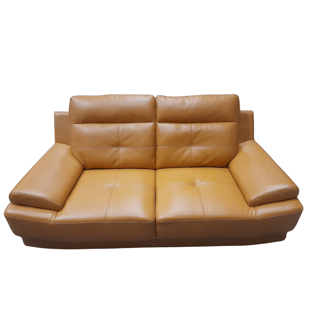 Outlet Islington Mustard Leather 2 Seater Sofa - Furniture Instore