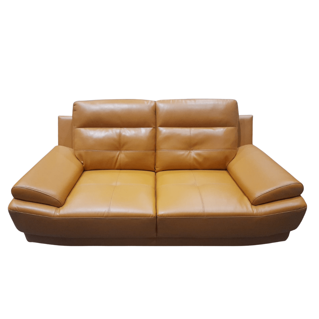 Outlet Islington Mustard Leather 2 Seater Sofa - Furniture Instore