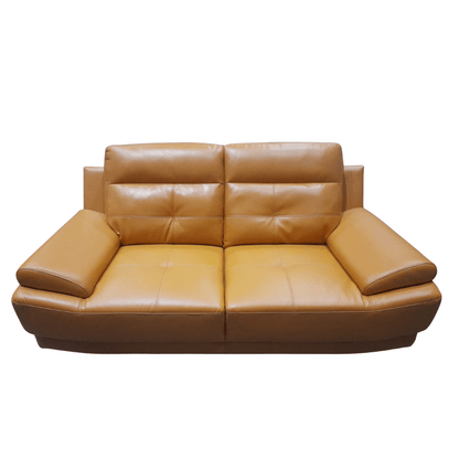 Outlet Islington Mustard Leather 2 Seater Sofa - Furniture Instore