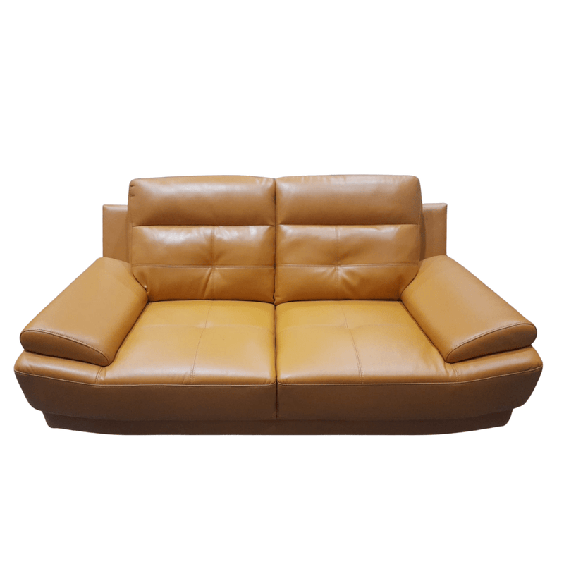 Outlet Islington Mustard Leather 2 Seater Sofa - Furniture Instore