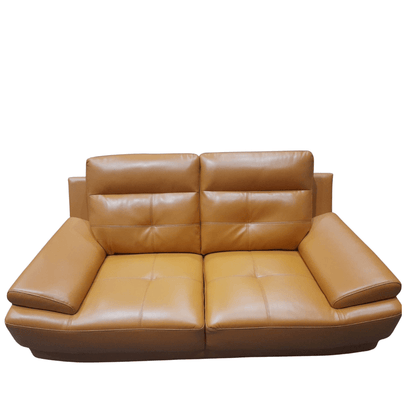 Outlet Islington Mustard Leather 2 Seater Sofa Ex-Display - Furniture Instore