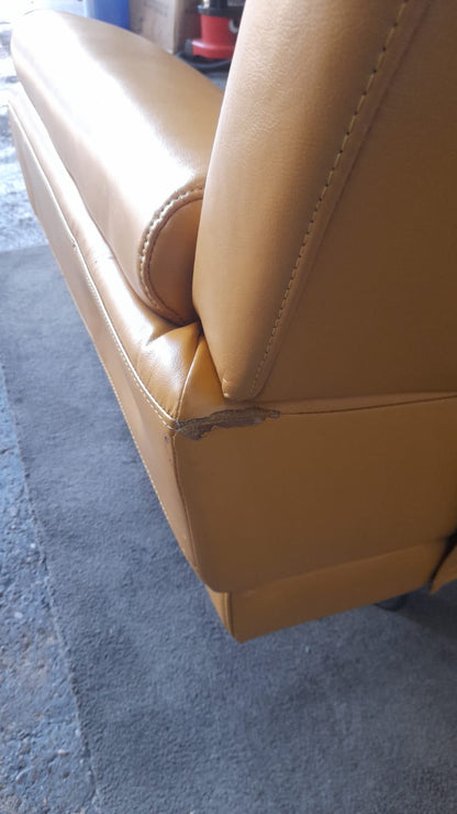 Outlet islington Mustard Leather 3 Seater Sofa - Furniture Instore