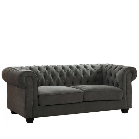 Outlet Chesterfield Grey Fabric 3 Seater Sofa
