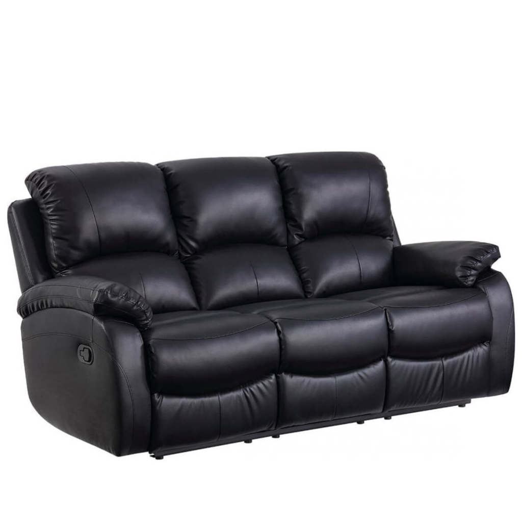 Outlet Roma Black 3 Seater Sofa