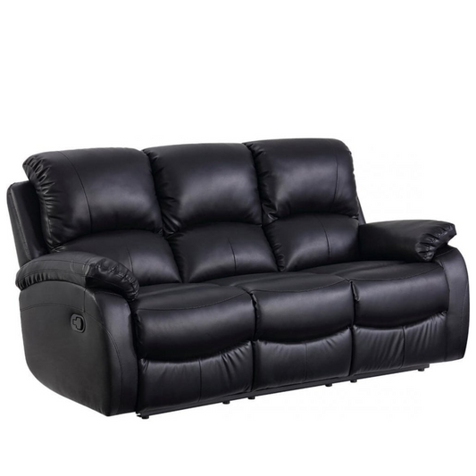 Outlet Roma Black 3 Seater Sofa