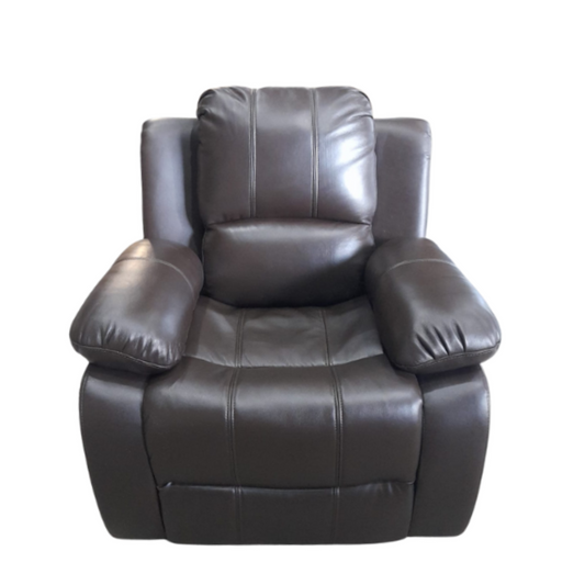Outlet Valencia Leather Brown Manual Recliner Armchair