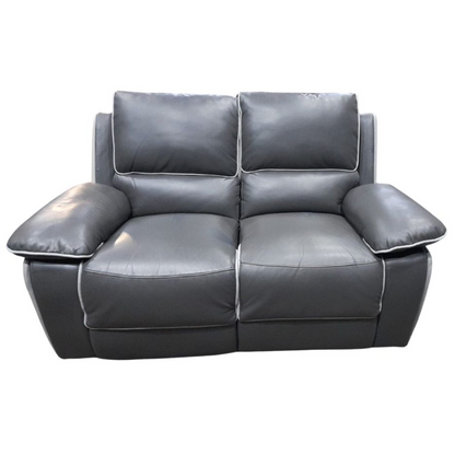 Outlet Holden Grey Leather Aire 2 Seater Sofa