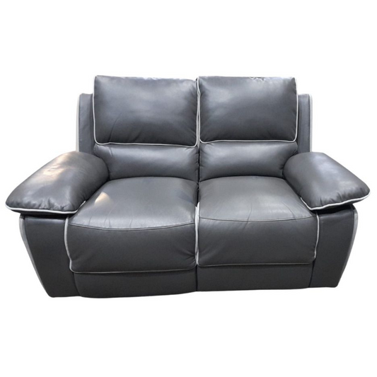 Outlet Holden Grey Leather Aire 2 Seater Sofa