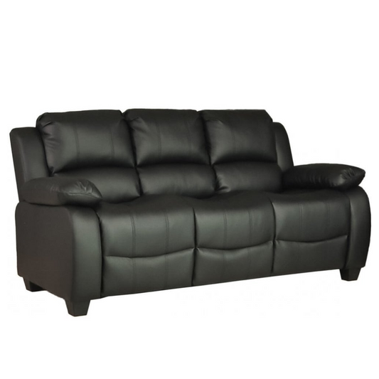 Outlet Valerie Black Leather 3 Seater Sofa