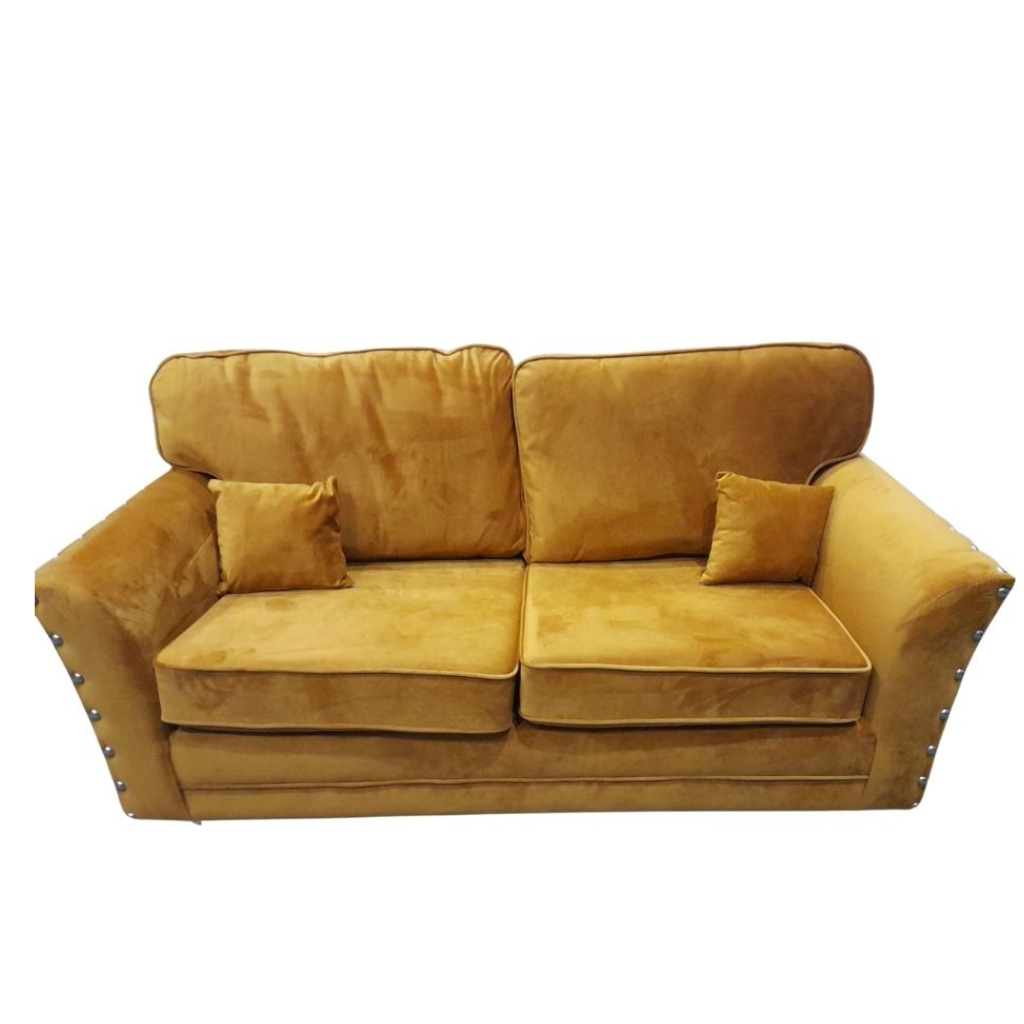 Outlet Essex Mustard Fabric 3 Seater Sofa