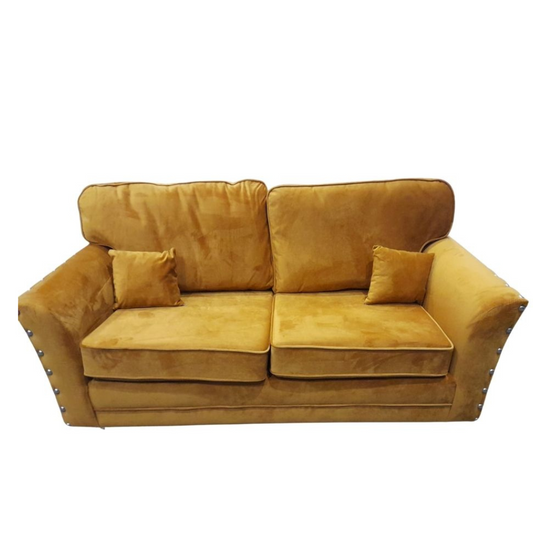 Outlet Essex Mustard Fabric 3 Seater Sofa