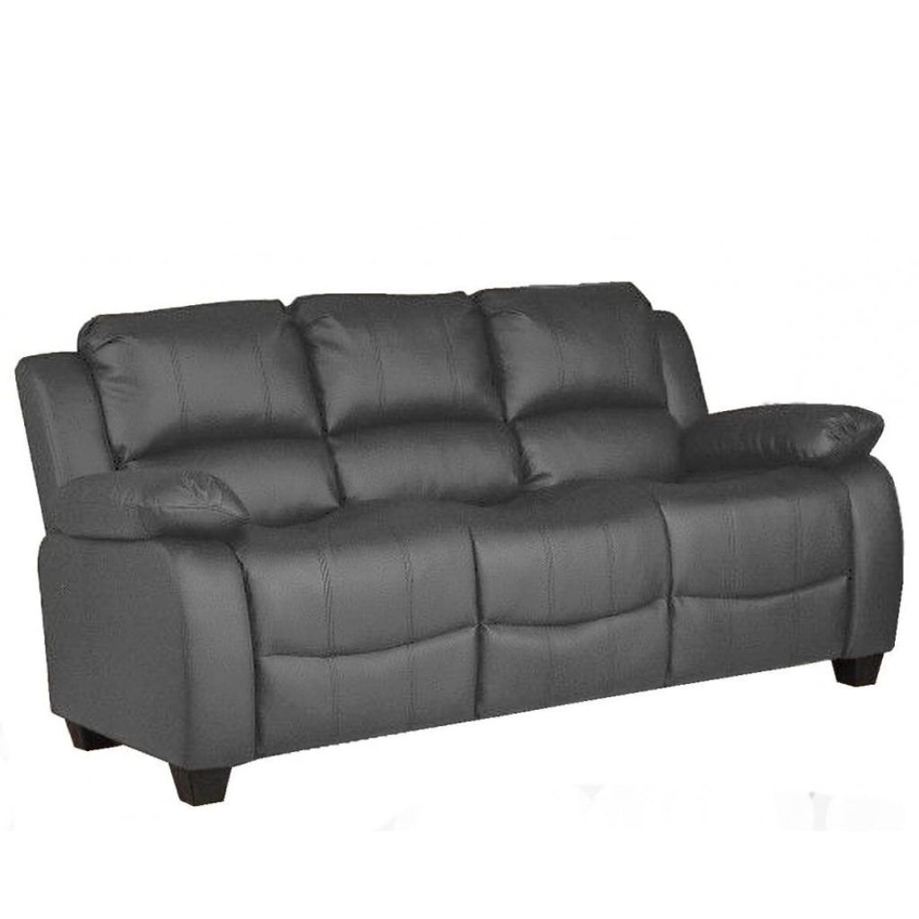 Outlet Valerie Grey Leather 3 Seater Sofa