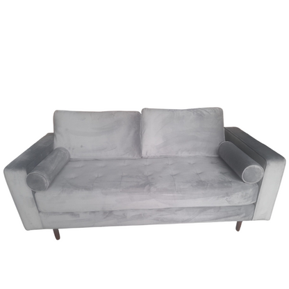 Outlet Scott Grey Velvet 3 Seater Sofa