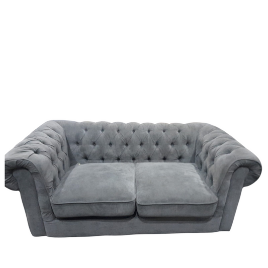 Outlet Chesterfield Grey Fabric 2 seater Sofa