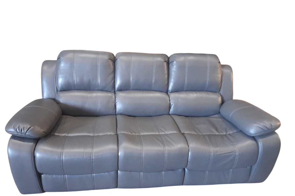 Outlet Valerie Grey Leather 3 Seater Sofa