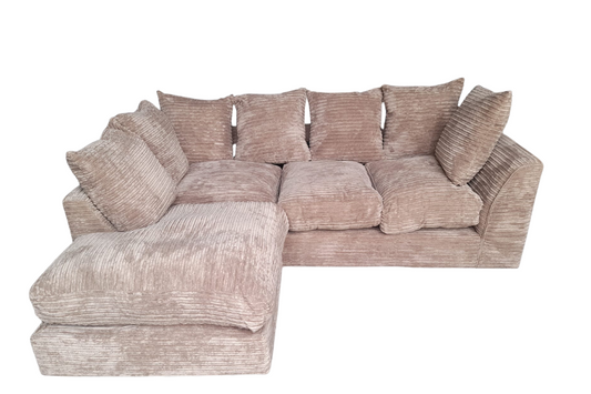 Outlet Dylan Caramel Fabric Left Hand Corner Sofa