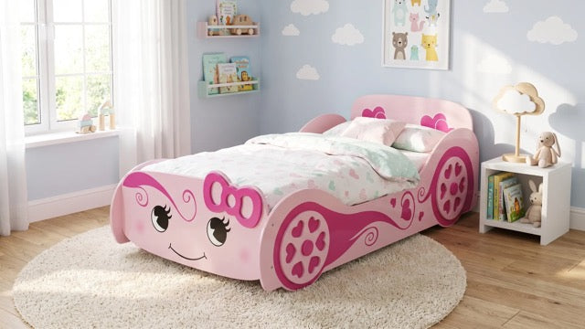 Pink Car Themed Single Bed