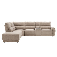 Carlisle Fabric Brown LHC Corner Sofa