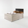 Memory Open Coil Brown Leather Divan Bed