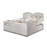 cream electric bed with a white background 
