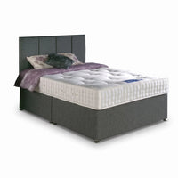 Grey charcoal bed on a white background