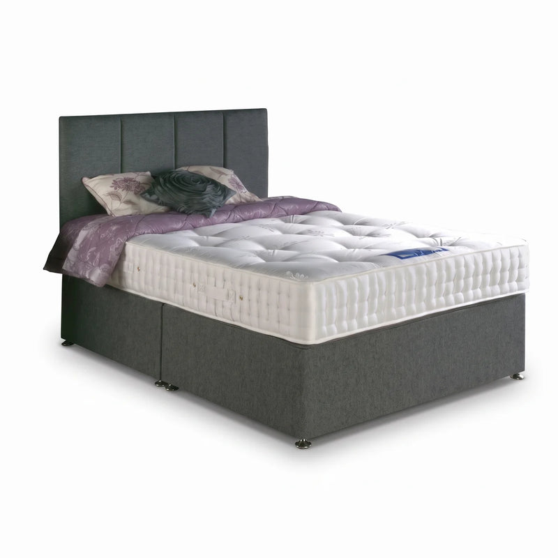 Grey charcoal bed on a white background