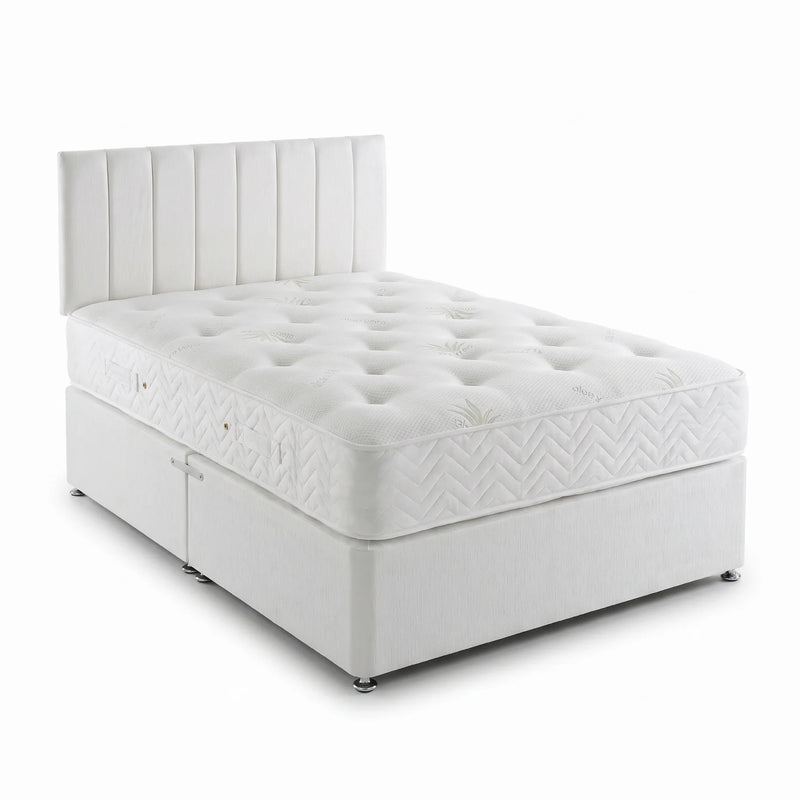 white fabric bed