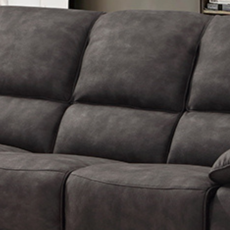 Maple Grey Suede Fabric Electric Recliner 3+2+1 Seater Sofa Set