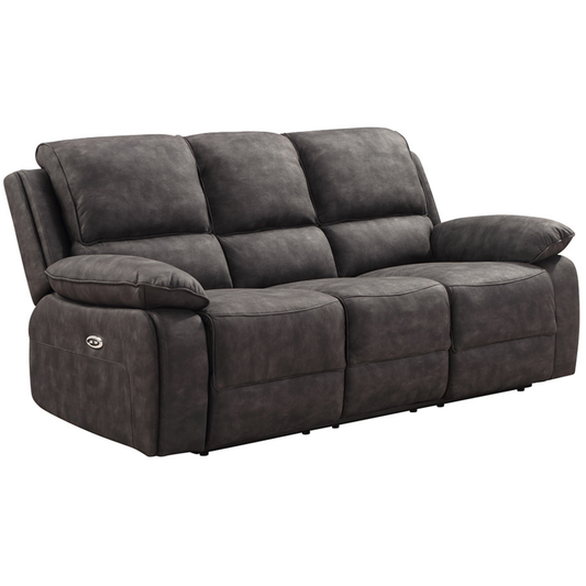 Gray reclining sofa on a white background