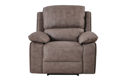 Maple Brown Suede Fabric Electric Recliner 3+1+1 Seater Sofa Set