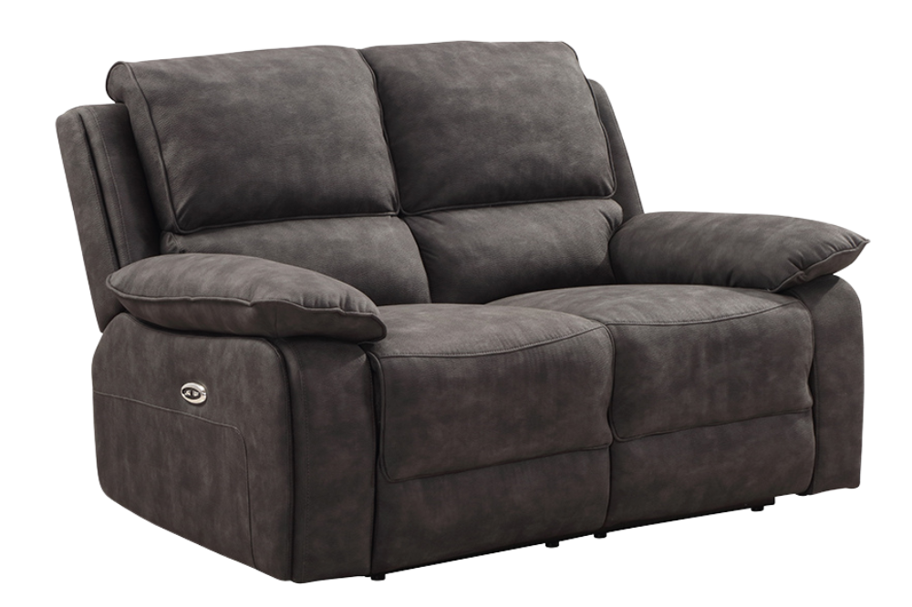 Maple Grey Suede Fabric Electric Recliner 3+2 Seater Sofa Set