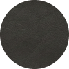 Black circular object on a white background