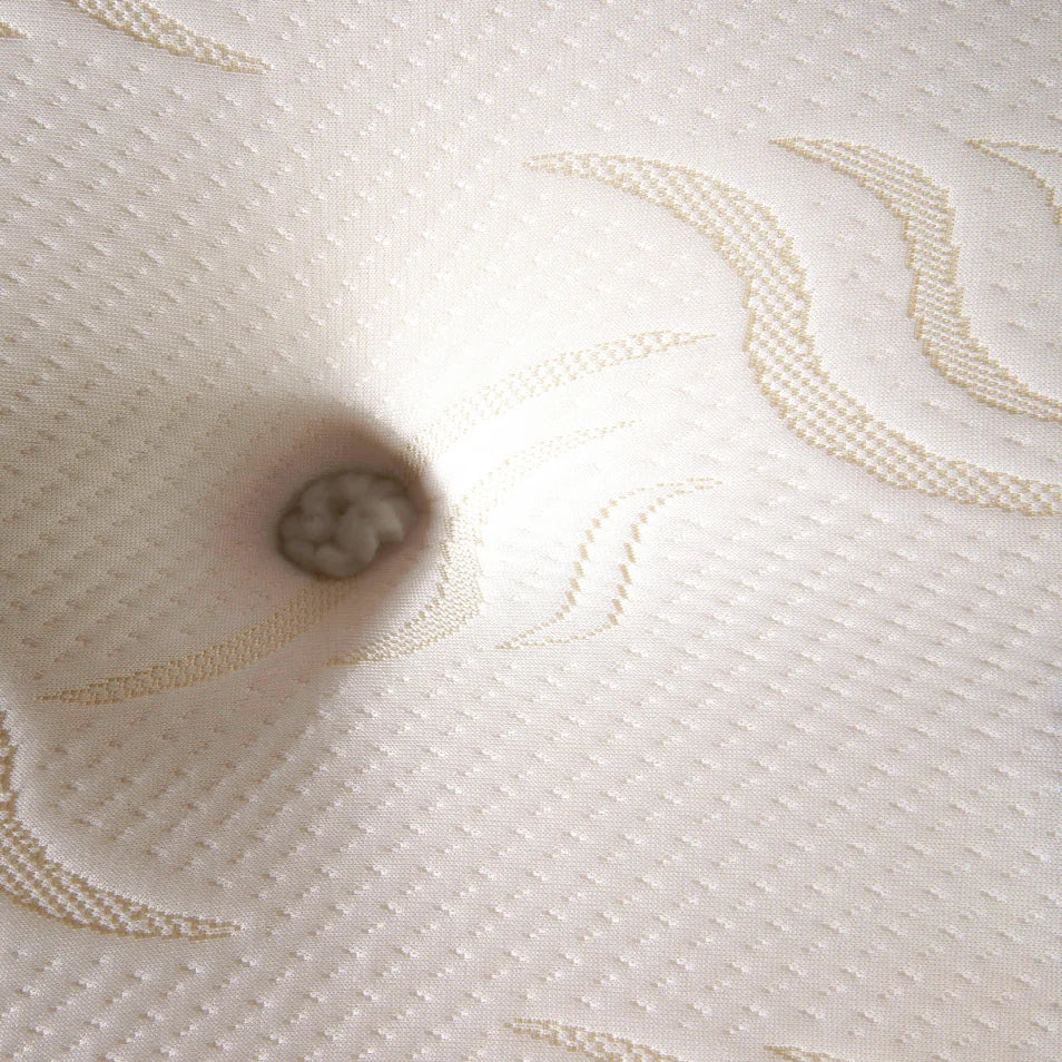 close up of cream and brown mattress