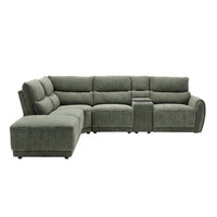 Carlisle Fabric Moss Green LHC Corner Sofa