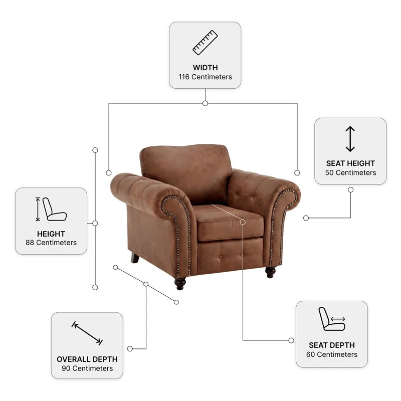 oakland-tan-suede-3-1-seater-sofa-set-1-seater-measurement-diagram