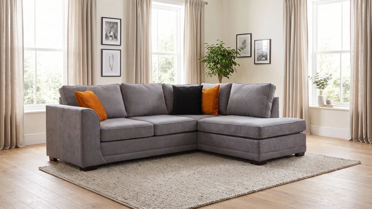 Orka Sofa Grey Fabric Right Hand Corner Sofa - RHC