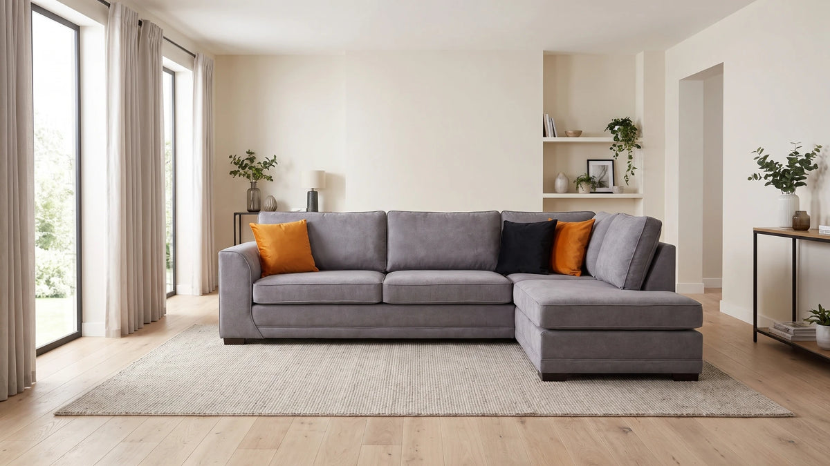 Orka Sofa Grey Fabric Right Hand Corner Sofa - RHC
