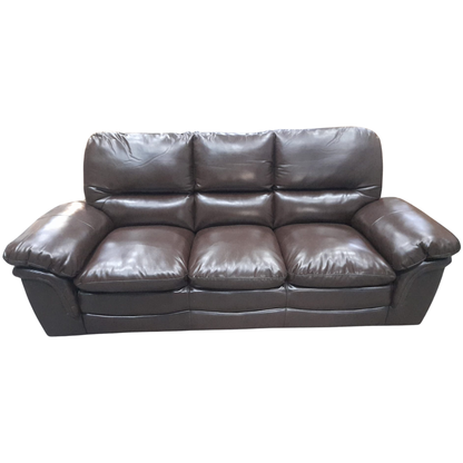 outlet brown leather sofa on a white background