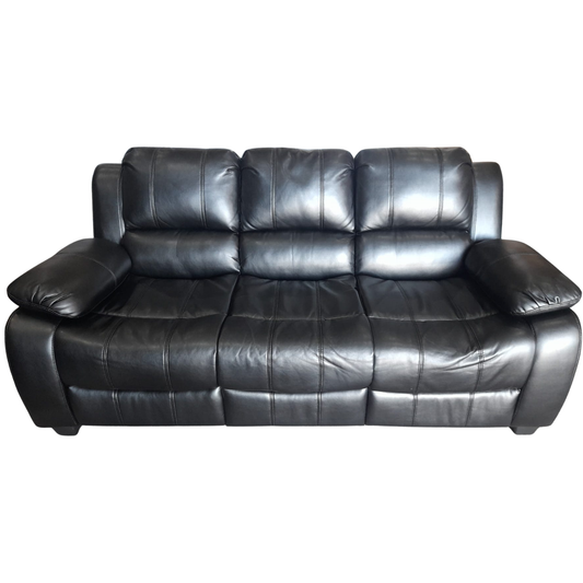 Outlet leather 3 seater sofa on a white background