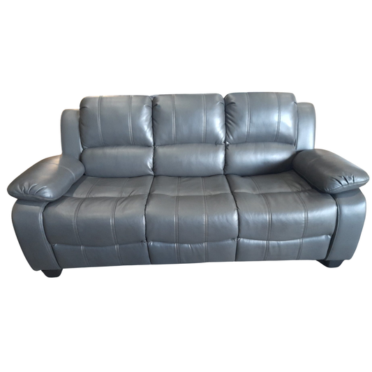 outlet 3 seater leather sofa front facing 
