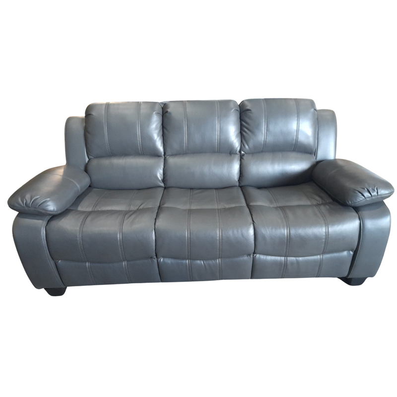 outlet 3 seater leather sofa front facing 