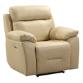 Renato Cream Genuine Leather Power Recliner Chair