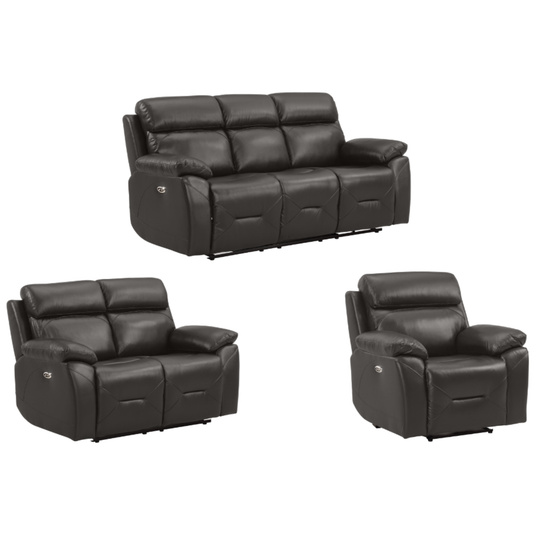 Renato Grey 3+2+1 sofa combo on white background, grey upholstery, modern and stylish living room furniture set